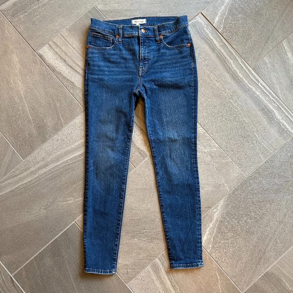 MADEWELL Women's 9" Mid-Rise Skinny Jean 29/8 medium blue slim denim - Picture 3 of 10